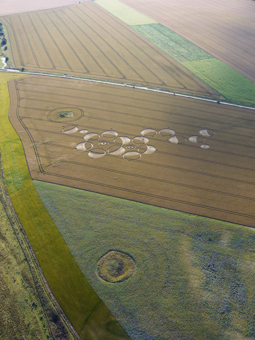 Roundway Hill, Wiltshire crop circle, aerial photo 4