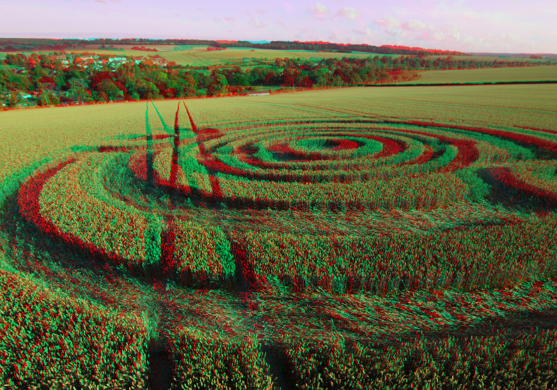 Cow Drove Hill, Hampshire crop circle, aerial photo 58