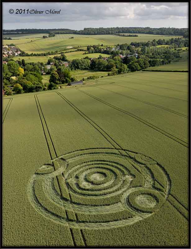 Cow Drove Hill, Hampshire crop circle, aerial photo 13