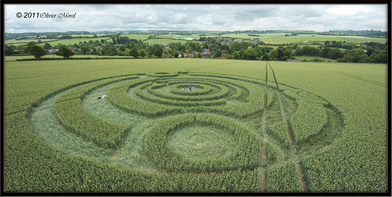 Cow Drove Hill, Hampshire crop circle, aerial photo 54