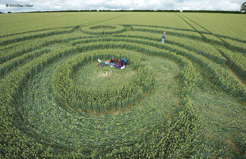 Cow Drove Hill, Hampshire crop circle, aerial photo 55