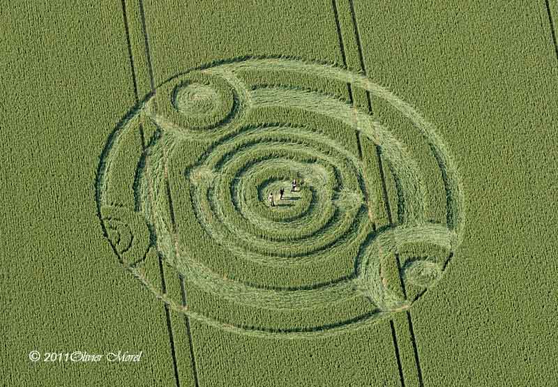 Cow Drove Hill, Hampshire crop circle, aerial photo 9