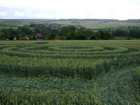 Cow Drove Hill, Hampshire crop circle, aerial photo 50