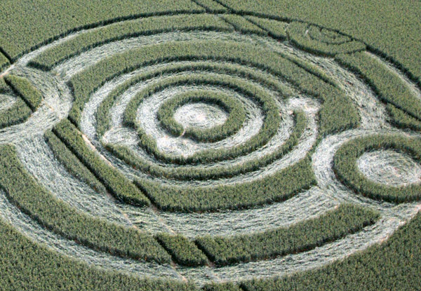 Cow Drove Hill, Hampshire crop circle, aerial photo 27