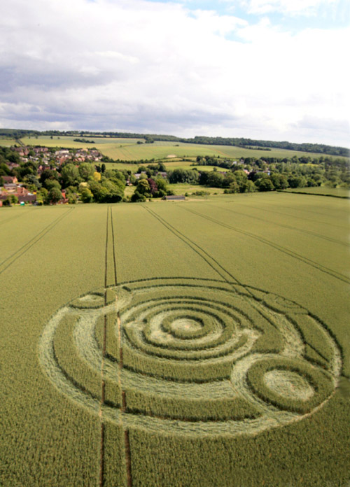 Cow Drove Hill, Hampshire crop circle, aerial photo 19