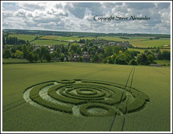 Cow Drove Hill, Hampshire crop circle, aerial photo 3