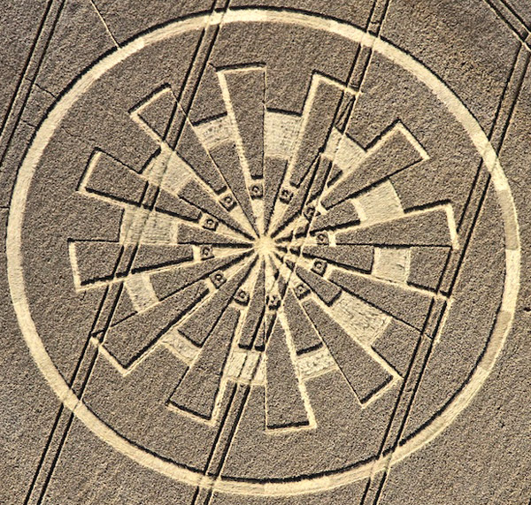 Temple Farm, Wiltshire crop circle, aerial photo 5