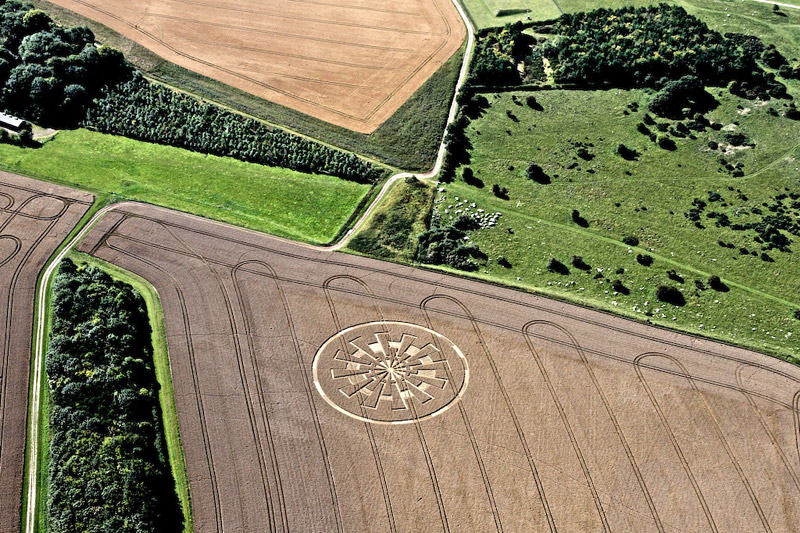 Temple Farm, Wiltshire crop circle, aerial photo 6