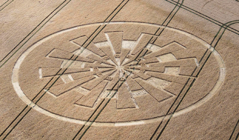 Temple Farm, Wiltshire crop circle, aerial photo 3