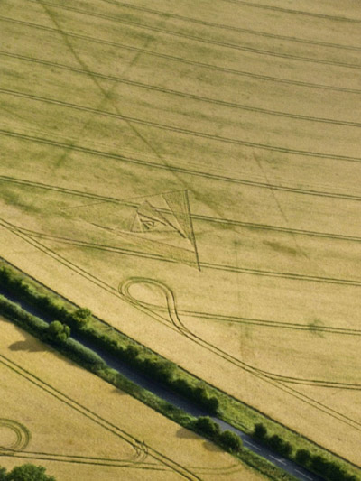 New Warren Farm, Hampshire crop circle, aerial photo 5