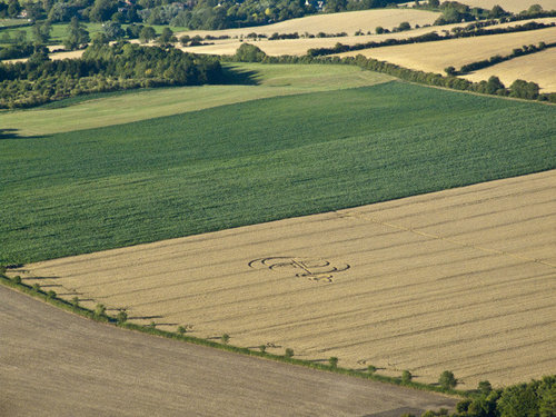Wayland Smithy, Oxfordshire crop circle, aerial photo 5