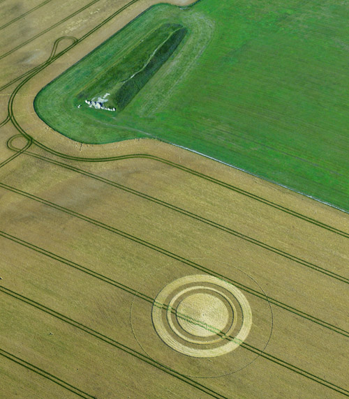 West Kennett, Wiltshire crop circle, aerial photo 4
