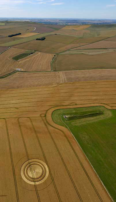 West Kennett, Wiltshire crop circle, aerial photo 3