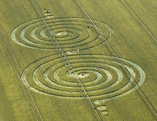 Windmill Hill, Wiltshire crop circle, aerial photo 2