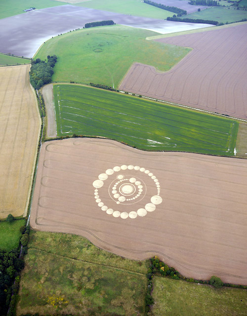 Crop Circle atWindmill Hill (2), Wiltshire crop circle, aerial photo 2