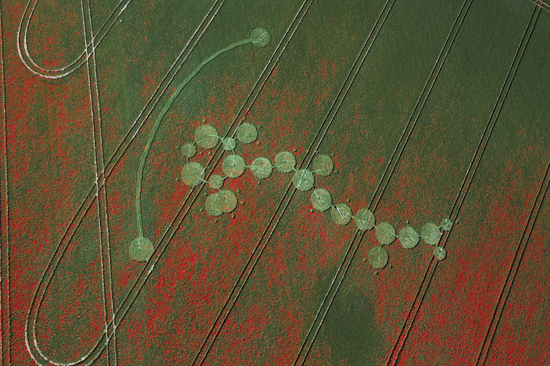 Four Mile Clump, Wiltshire crop circle, aerial photo 8