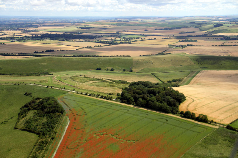 Four Mile Clump, Wiltshire crop circle, aerial photo 16