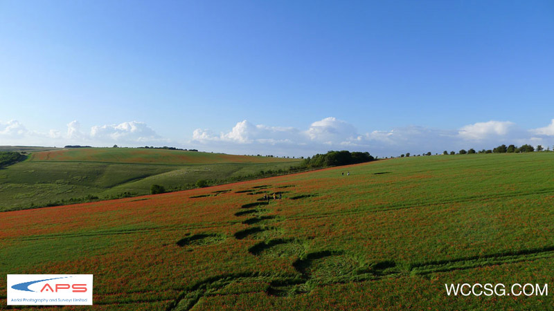 Four Mile Clump, Wiltshire crop circle, aerial photo 9
