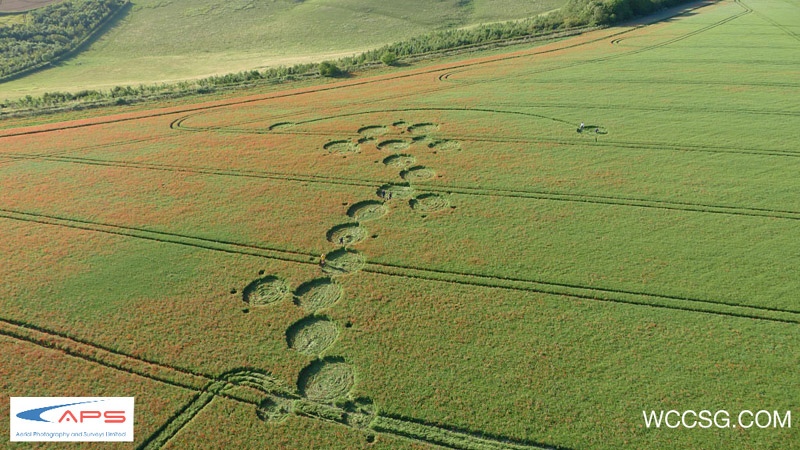 Four Mile Clump, Wiltshire crop circle, aerial photo 10