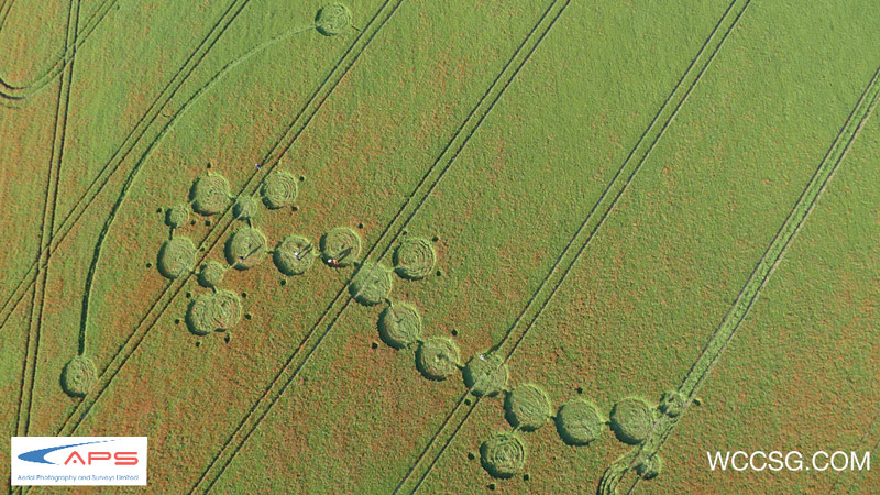 Four Mile Clump, Wiltshire crop circle, aerial photo 12