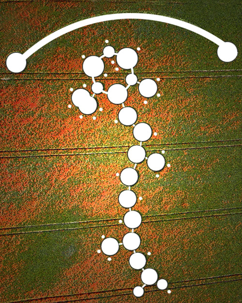 Four Mile Clump, Wiltshire crop circle, aerial photo 38
