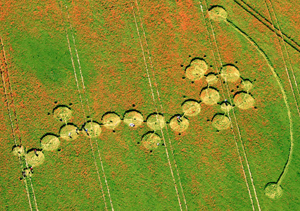 Four Mile Clump, Wiltshire crop circle, aerial photo 14