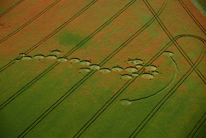 Four Mile Clump, Wiltshire crop circle, aerial photo 7