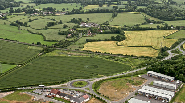 Berkley Lane, Somerset crop circle, aerial photo 9