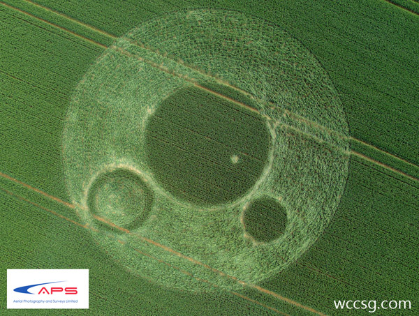 Berkley Lane, Somerset crop circle, aerial photo 2