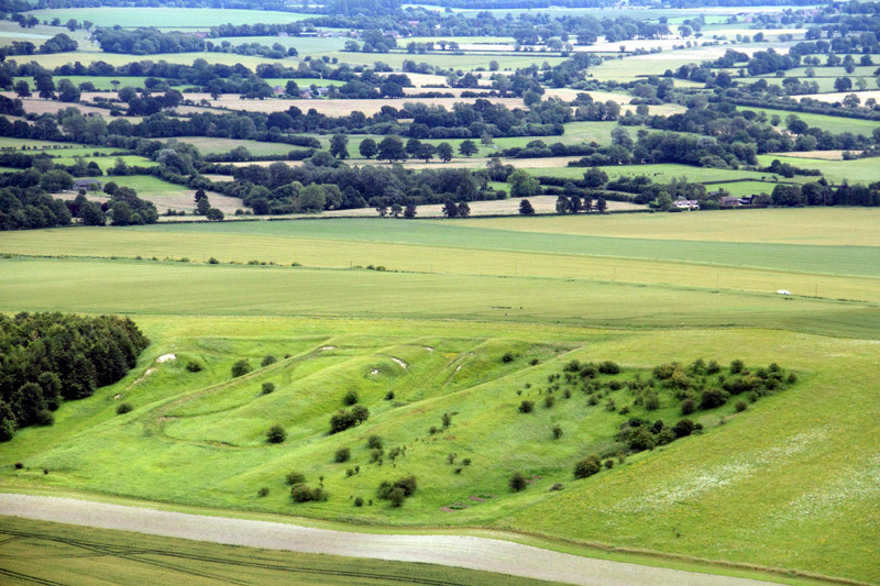 Etchilhampton Hill, Wiltshire crop circle, aerial photo 5