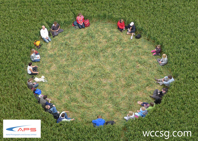 Etchilhampton Hill, Wiltshire crop circle, aerial photo 3