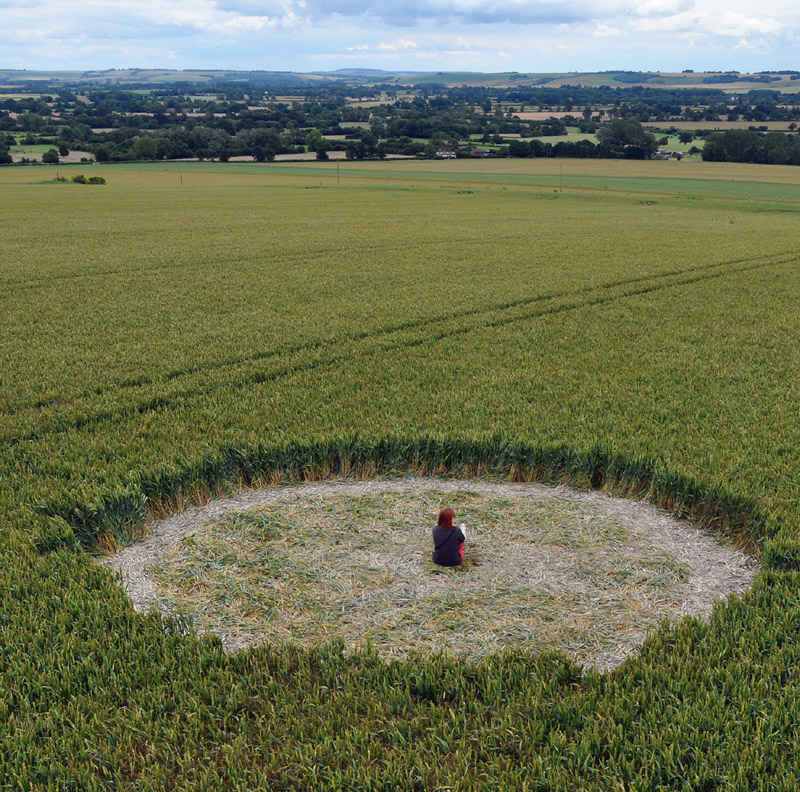 Etchilhampton Hill, Wiltshire crop circle, aerial photo 12