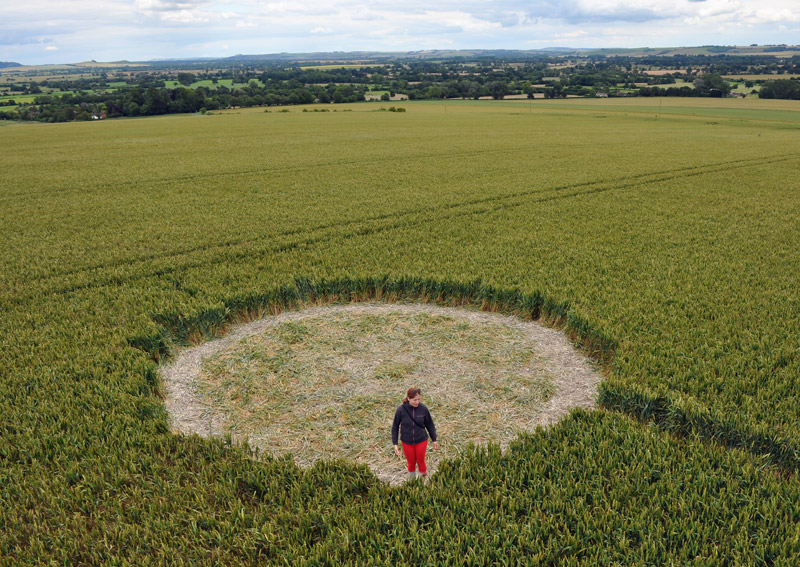 Etchilhampton Hill, Wiltshire crop circle, aerial photo 13