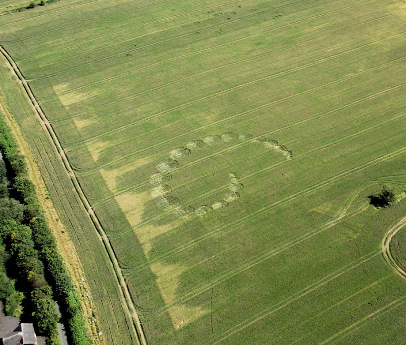 Saint Johns Church, Shropshire crop circle, aerial photo 3