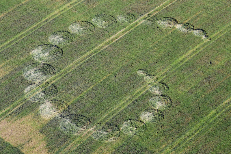 Saint Johns Church, Shropshire crop circle from the air