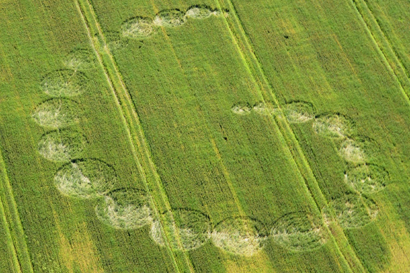 Saint Johns Church, Shropshire crop circle, aerial photo 2