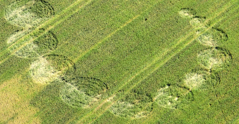 Saint Johns Church, Shropshire crop circle, aerial photo 4
