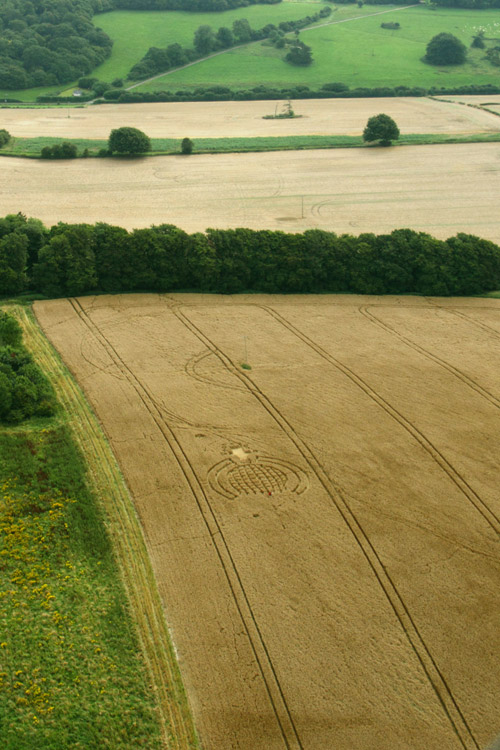 Lurkeley Hill, Wiltshire crop circle, aerial photo 4