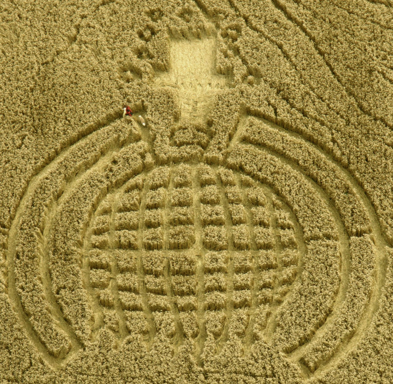 Lurkeley Hill, Wiltshire crop circle, aerial photo 2