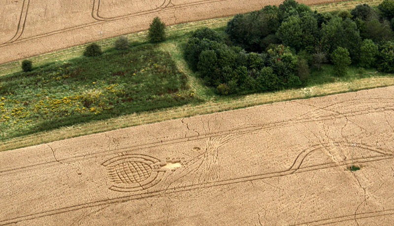 Lurkeley Hill, Wiltshire crop circle, aerial photo 3