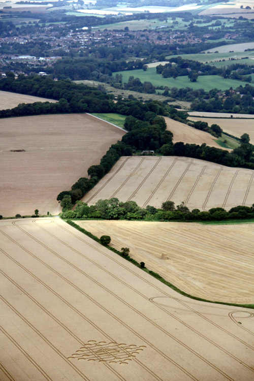 Oxleaze Copse, Wiltshire crop circle, aerial photo 6