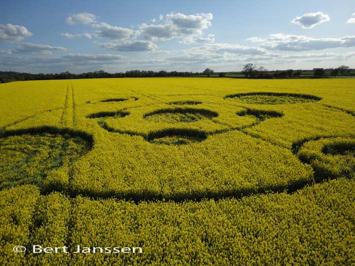 Water Eaton Copse, Wiltshire crop circle, aerial photo 33