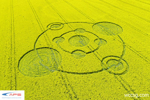 Water Eaton Copse, Wiltshire crop circle, aerial photo 3