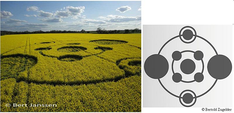 Water Eaton Copse, Wiltshire crop circle, aerial photo 11