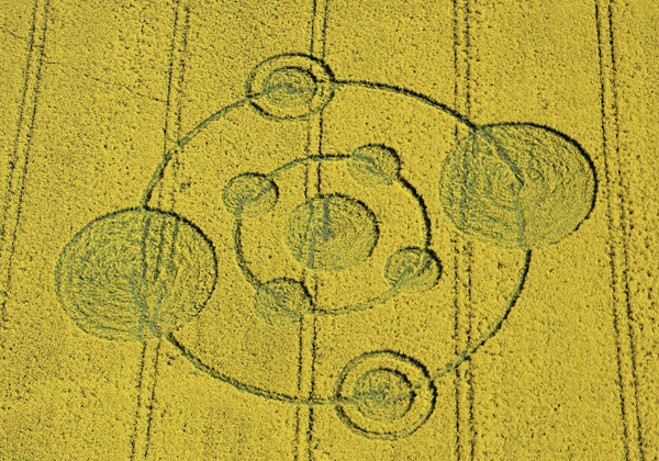 Water Eaton Copse, Wiltshire crop circle, aerial photo 26