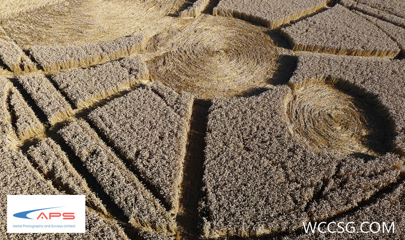 All Cannings Bridge, Wiltshire crop circle, aerial photo 9