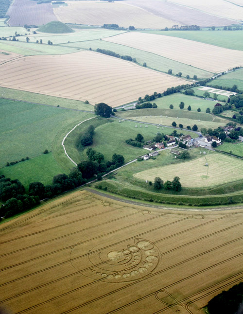 Avebury Stone Circle, Wiltshire crop circle, aerial photo 91