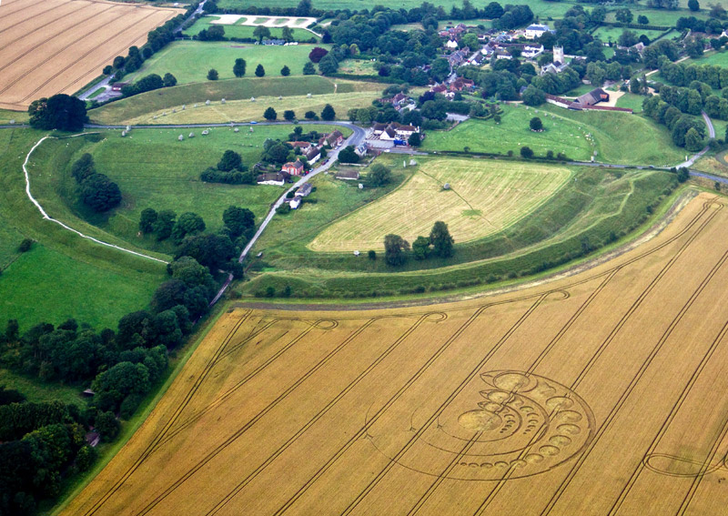 Avebury Stone Circle, Wiltshire crop circle, aerial photo 3