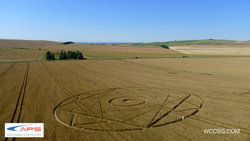 Bishops Cannings Down, Wiltshire crop circle, aerial photo 9