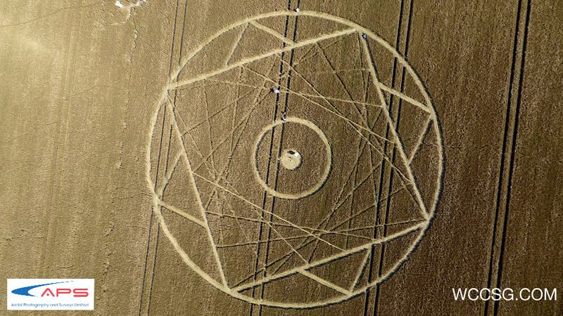 Bishops Cannings Down, Wiltshire crop circle, aerial photo 11